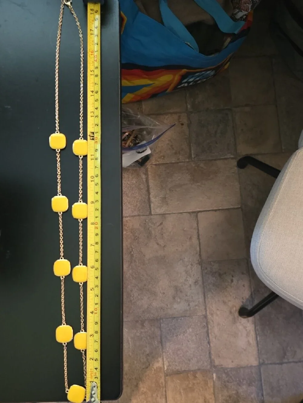 Yellow Tile Station Necklace - Women Jewelry